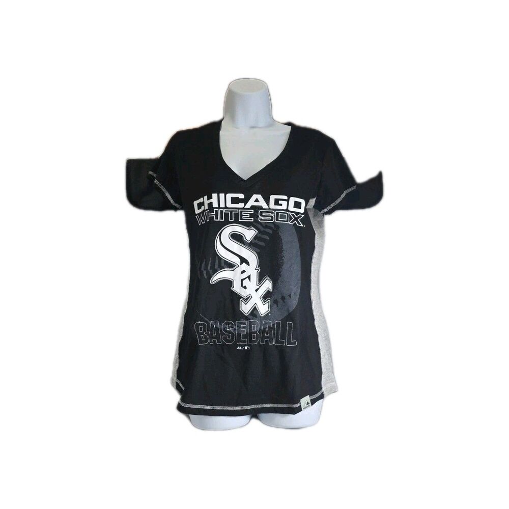 Women’s Medium Majestic Chicago White Sox T Shirt V Neck